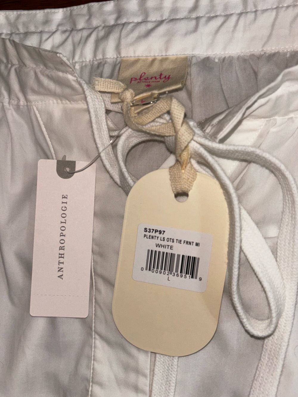 Anthropologie NWT Plenty by Tracy Reese Off Shoulder White Tie-Front Midi Dress - Picture 8 of 9